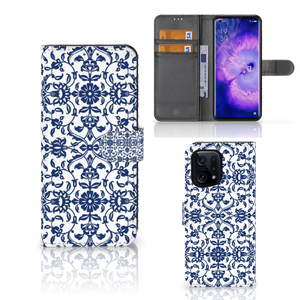 OPPO Find X5 Hoesje Flower Blue