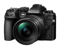 OM SYSTEM OM-1 Mark II Micro Four Thirds System-camera, 20 MP BSI Stacked Sensor, 5-assige beeldstabilisatie, zwart met M.Zuiko Digital 12-40mm f2.8 PRO II lens.