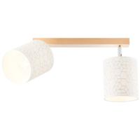 Brilliant Dubbele spotlamp Galance 2-lichts wit met hout 86713/75