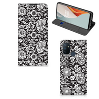 OnePlus Nord N100 Smart Cover Black Flowers - thumbnail