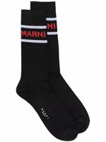 Marni chaussettes à logo imprimé - Noir