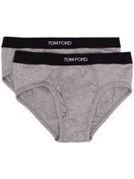 TOM FORD lot de deux slips à taille à logo - Gris