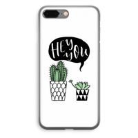 Hey you cactus: iPhone 8 Plus Transparant Hoesje - thumbnail