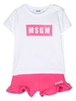 MSGM Kids ensemble t-shirt-short à logo imprimé - Blanc