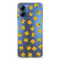 Doorzichtige Silicone Hoesje voor Motorola Moto G14 Katten Emojis - thumbnail