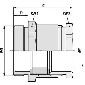 LAPP 52000260 Wartel PG21 Messing Messing 50 stuk(s)