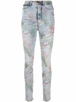 Philipp Plein jean skinny à fleurs - Bleu - thumbnail