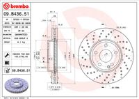 Remschijf BREMBO, Remschijftype: Geperforeerd / Geventileerd, u.a. für Mercedes-Benz