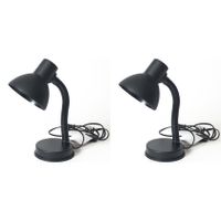 2x stuks zwarte leeslampen/bureaulampen 16 x 12 x 30 cm