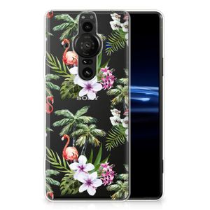 Sony Xperia Pro-I TPU Hoesje Flamingo Palms