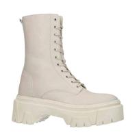 Sacha x Vivian Hoorn leren veterboots off white