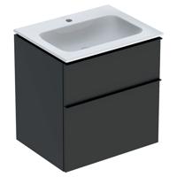 Geberit iCon wastafel 60 cm, met KeraTect, met onderkast met 2 laden, mat lava