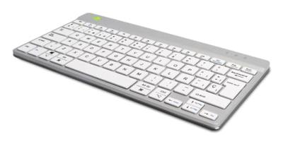 R-Go Compact Break Toetsenbord, Bluetooth 5.0, Met pauze indicator, Ergonomiche mini USB keyboard, QWERTY (ES), Oplaadbaar, Wit