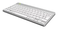R-Go Compact Break Toetsenbord, Bluetooth 5.0, Met pauze indicator, Ergonomiche mini USB keyboard, QWERTY (ES), Oplaadbaar, Wit