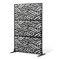 VEVOR Screen, 120x50,8x183 cm, Buitenschermen en panelen, Vrijstaande scheidingswand met standaard, Decoratieve kamerverdeler voor balkon, terras, binnen, Zwart