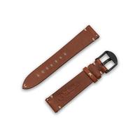 JT Berlin Alex II Vintage reservearmband (20 mm) voor Samsung Galaxy Watch/Amazfit/Garmin Forerunner [handgemaakt in Duitsland, leder/Nytech reserveband, roestvrij staal] bruin/zwart