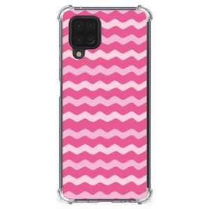 Samsung Galaxy A12 Doorzichtige Silicone Hoesje Waves Pink