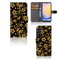 Samsung Galaxy A25 Hoesje Gouden Bloemen - thumbnail