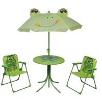 vidaXL Kinder Bistroset met Parasol Groen Kindertafel Tuintafel voor Kinderen