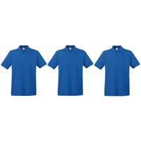 3-Pack maat XL blauw poloshirt premium van katoen voor heren - thumbnail