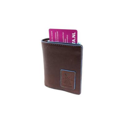 Met Figuretta Card protector klap portemonnee bruin - blauw