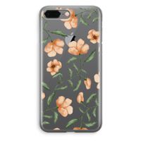 Peachy flowers: iPhone 8 Plus Transparant Hoesje - thumbnail