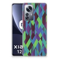 Xiaomi 12 Pro TPU Hoesje Abstract Green Blue