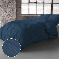 Fresh & Co Chester - Navy Lits-jumeaux (240 x 200/220 cm + 2 kussenslopen) Dekbedovertrek