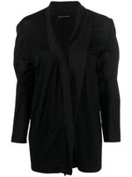 Yohji Yamamoto blouse asymétrique à manches bouffantes - Noir - thumbnail