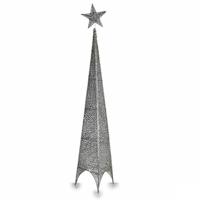 Krist+ kerstboom, toren, ster, zilverkleurig, metaal, kunststof, 28 x 127 x 28 cm (6 stuks)