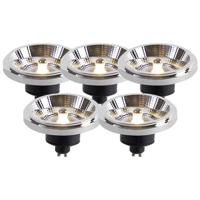 LUEDD Set van 5 GU10 dimbare LED lampen AR111 11W 810 lm 2700K - thumbnail