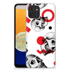 Silicone Back Case Samsung Galaxy A03 Skull Red