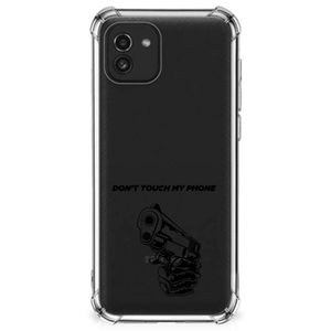 Samsung Galaxy A03 Anti Shock Case Gun Don't Touch My Phone