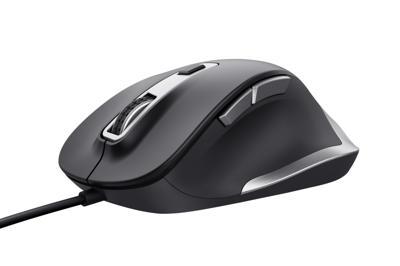 Trust FYDA Ergonomische muis Kabelgebonden Optisch Zwart 6 Toetsen 5000 dpi Ergonomisch
