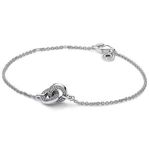 Pandora 592742C01 Armband Signature Intertwined Pave zilver-zirconia wit