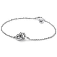 Pandora 592742C01 Armband Signature Intertwined Pave zilver-zirconia wit - thumbnail