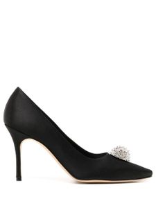 Manolo Blahnik escarpins Hangisi 90 mm à fini satiné - Noir