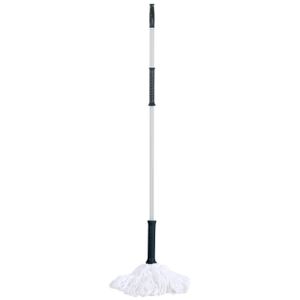 Schoonmaak/dweilen vloermop met telescoopsteel - uitschuifbaar 85 tot 125 cm