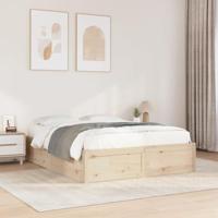 vidaXL Bedframe massief grenenhout 140x190 cm, bed, bed ombouw, boxspring, bedbodem, slaapkamermeubel, 2 persoonsbed, tweepersoonsbed, 2 persoons bed
