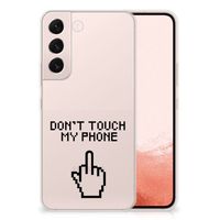 Samsung Galaxy S22 Silicone-hoesje Finger Don't Touch My Phone - thumbnail