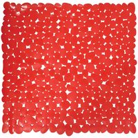 MSV Douche/bad anti-slip mat - badkamer - pvc - rood - 54  x 54 cm   -