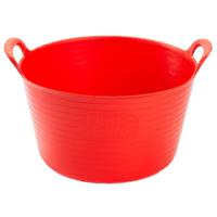 Flexibele emmer/kuip - rood - kunststof - rond - 56 liter - 60 x 53 x 38 cm - wasmand