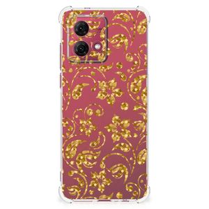 Motorola Moto G84 Case Gouden Bloemen