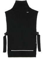 Y's Ribgebreide spencer met col - Zwart