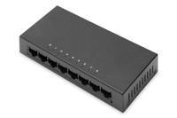 DIGITUS 8-poorts Fast Ethernet Netwerk Switch - Onbeheerd - 8x RJ45 Poorten - 10/100 Mbps - Auto-MDI/MDI-X - Plug & Play - zwart
