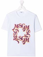 MSGM Kids t-shirt à logo imprimé - Blanc