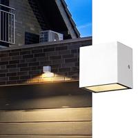 SLV wandopbouwarmatuur 1005149 / verlichting voor wanden, wegen, ingangen, tuinlamp / IP44 3000/4000K 6,2 W 580/620 lm wit 105 graden