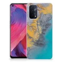 OPPO A74 5G | A54 5G TPU Siliconen Hoesje Marble Blue Gold