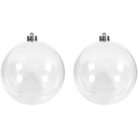 2x Transparante DIY kerstballen 13,5 cm