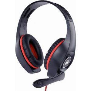 Gembird GHS-05-R hoofdtelefoon/headset Bedraad Hoofdband Gamen Zwart, Rood